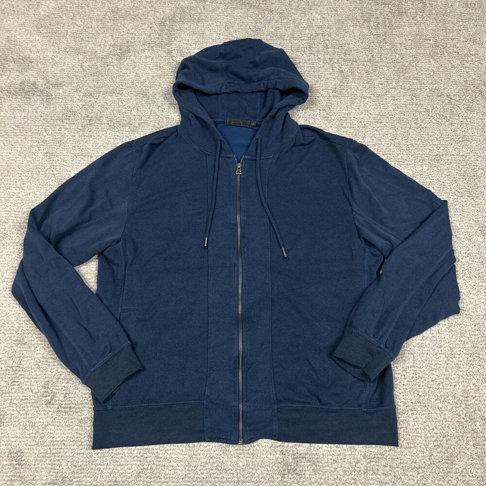 Gramicci Zip Up Hoodie Mens Large Blue Sweatshirt Organic Cotton Blend Pockets